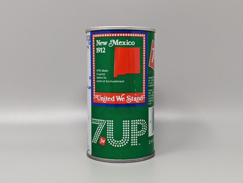 Vintage 7Up New Mexico 1976 United We Stand State Steel Soda Pop Can 12oz Empty